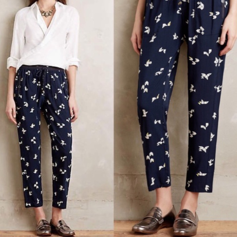 Hei Hei origami print soft pant w/ tie waist - size XS